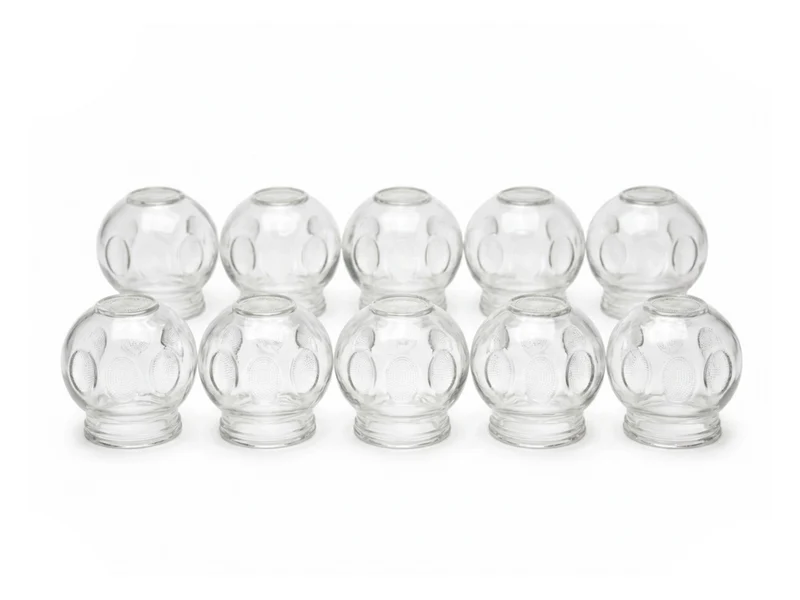 Diverse Premium Feuerschröpfglas, geriffelt, Set zu 10 Stück, Grösse XL, Ø 6.5 cm