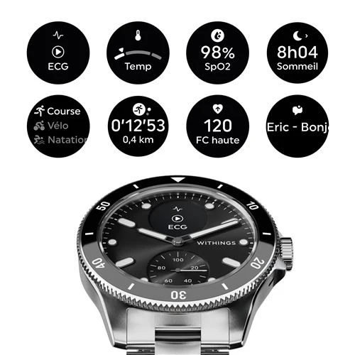 ScanWatch Nova 42 mm Noir - Montre connectée - Withings