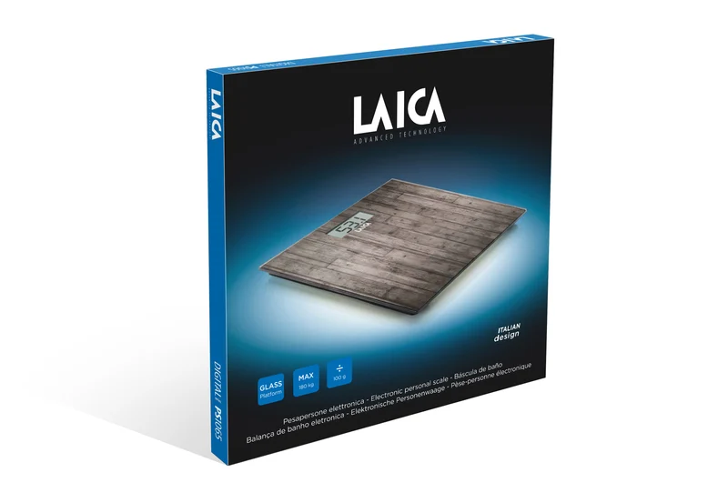 Pèse-personne numérique Laica (PS1065) jusqu'à 180 kg - impression bois