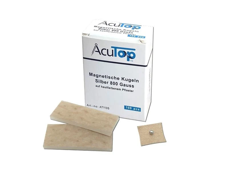 AcuTop Magnetische Ohrkugeln, silber, Box à 100 Stück