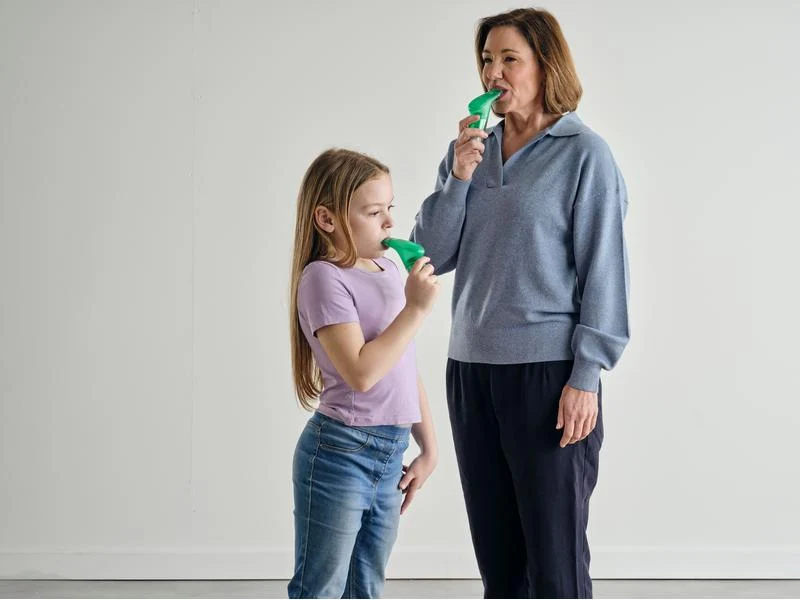 POWERbreathe Atemtrainer Plus, grün, Widerstand leicht