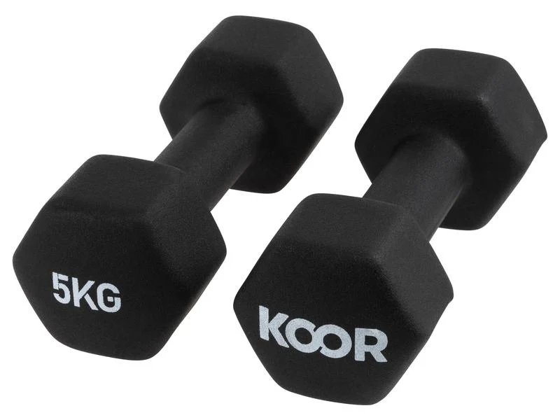 KOOR Kurzhantel-Set, 5 kg, schwarz