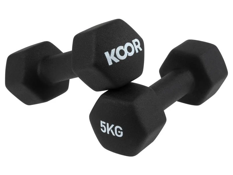 KOOR Kurzhantel-Set, 5 kg, schwarz