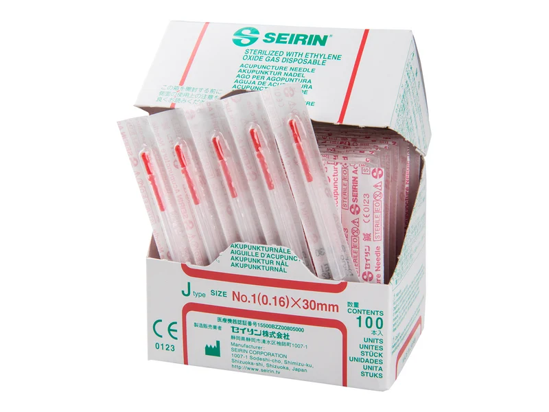 Seirin J-Type / J-Sakura No. 1, 0.16 x 30 mm, rot, 100 Stück