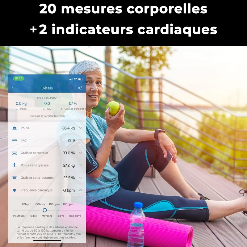 Cardio-impédancemètre connecté, Cardio X4 Visio+ USB-R Noir