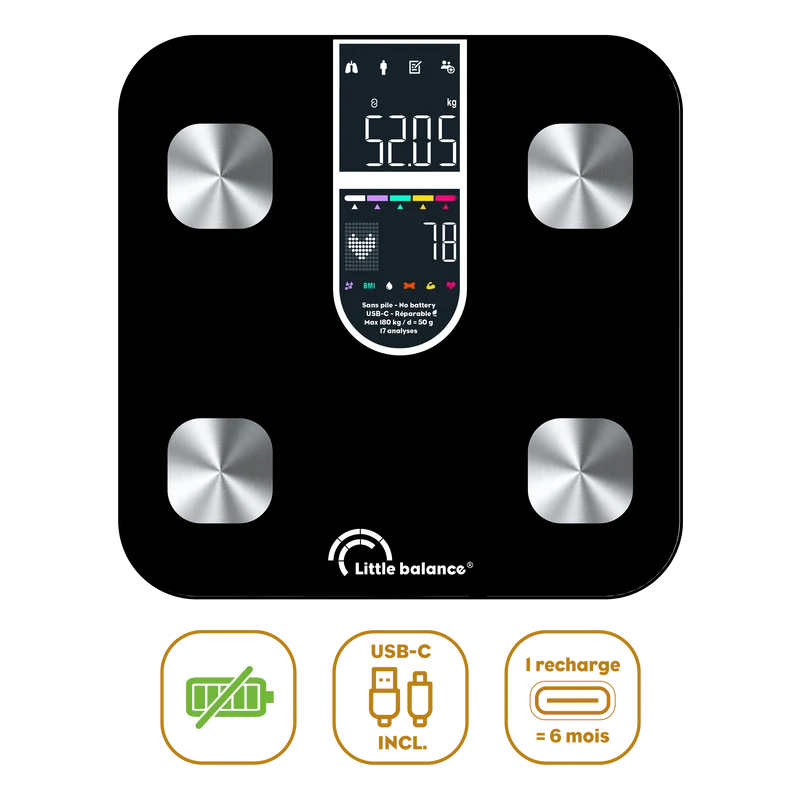 Cardio-impédancemètre connecté, Cardio X4 Visio+ USB-R Noir