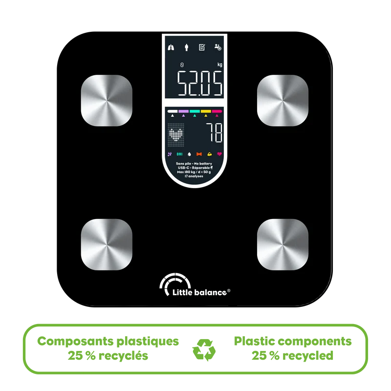 Cardio-impédancemètre connecté, Cardio X4 Visio+ USB-R Noir