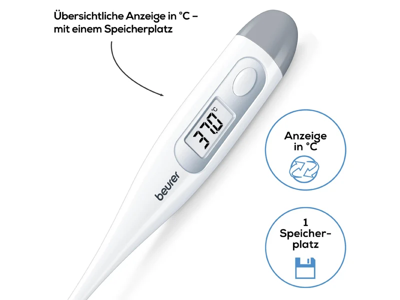Beurer Fieberthermometer FT 09/1, weiss, inkl. Batterie