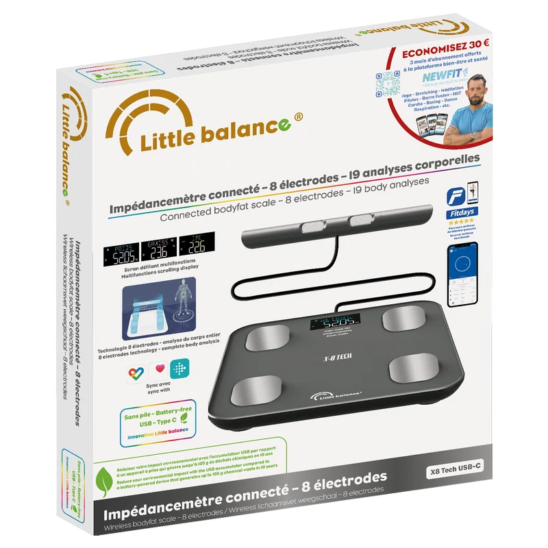 Impédancemètre connecté, Cardio IC-X8 TECH USB-C, Sans pile