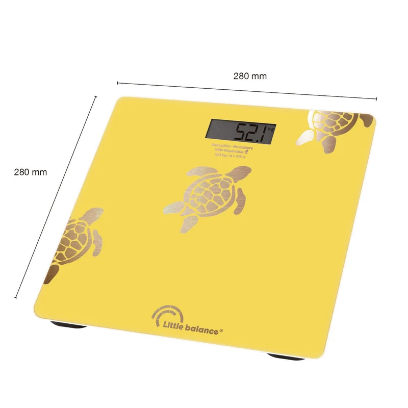 Pèse-personne, Tortue Sable métallisée, Sans pile