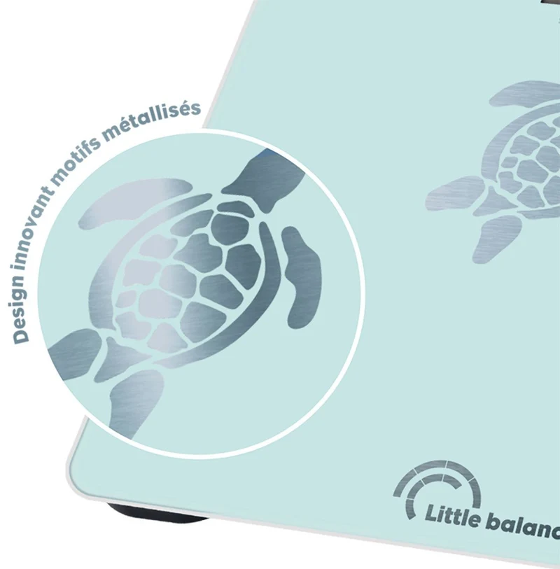 Pèse-personne, Tortue Aqua métallisée, Sans pile