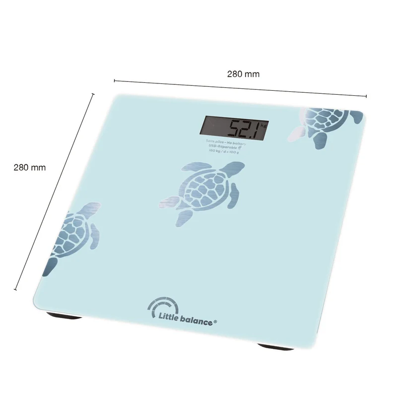 Pèse-personne, Tortue Aqua métallisée, Sans pile