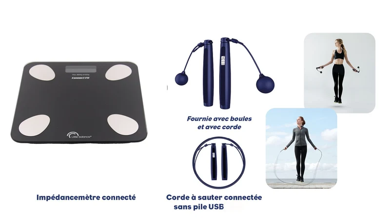 Impédancemètre + Corde à sauter connectés, Connect Fit