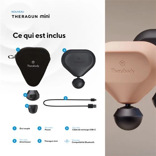 Theragun Mini 3.0 Noir - Pistolet de massage - Therabody