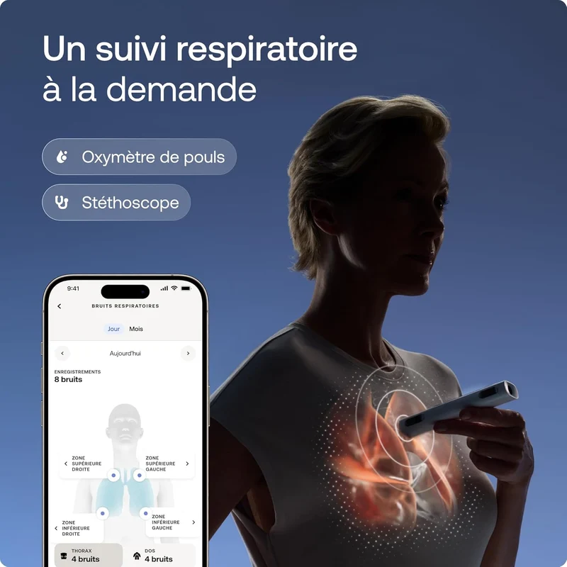 BEAM'O 4-en-1 - Thermomètre Connecté Sans Contact. MultiScan de santé. Moniteur ECG. Oxymètre de Pouls. Stéthoscope digital. Enfants & Adultes- Withings