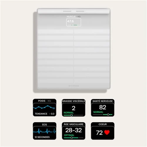 Body Scan White / Blanc - Balance et Station de santé connectées Wi-Fi – Withings