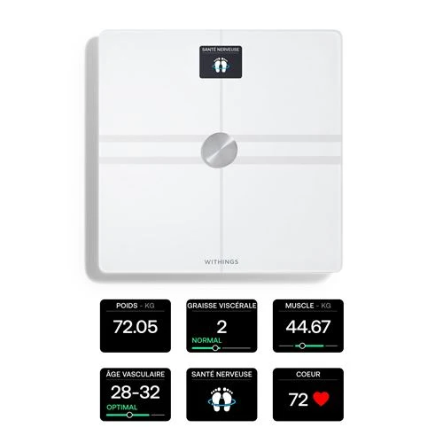 Body Comp White / Blanc - Balance connectée Wi-Fi – Withings