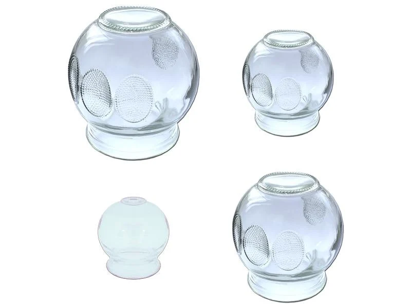 Diverse Schröpfglas Set 4-teilig, mit Griffvertiefung, Ø 3.5, 4.5, 5.5 und 6.5 cm