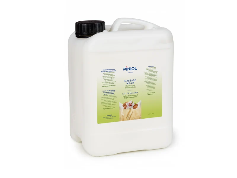 Piniol Massagemilch Mandel- und Weizenkeimöl,, ohne Paraffin, 5 Liter