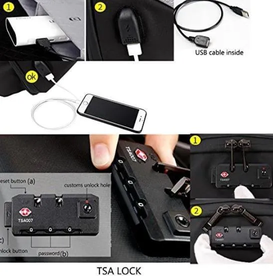 Sac à Dos Portable avec USB - Antivol