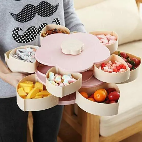 Delisouls Flower Rotating Candy Box, Snack Box