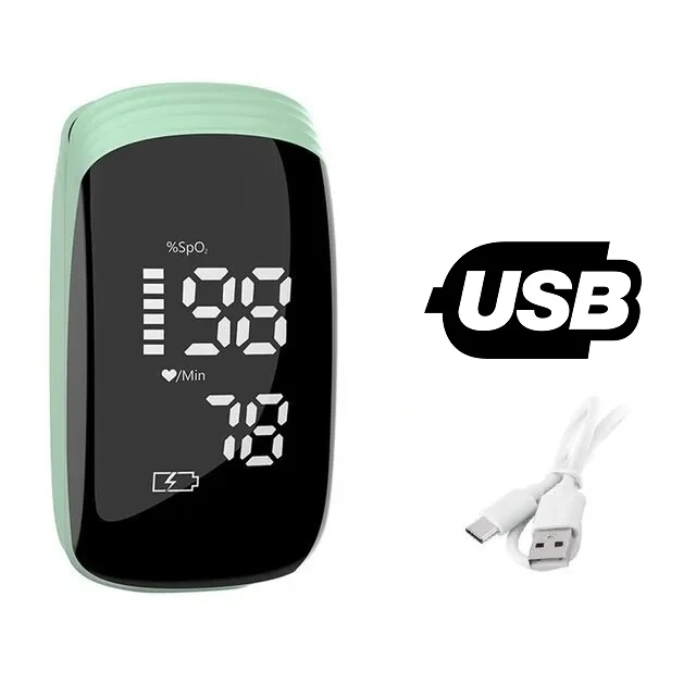 Saturomètre de Doigt / Oxymètre de Pouls Professionnel à Ecran LED Rechargeable via USB