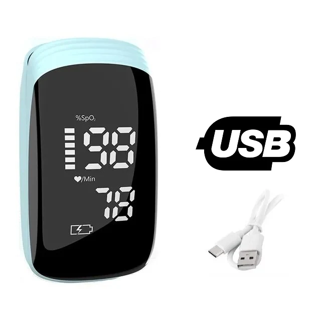 Saturomètre de Doigt / Oxymètre de Pouls Professionnel à Ecran LED Rechargeable via USB