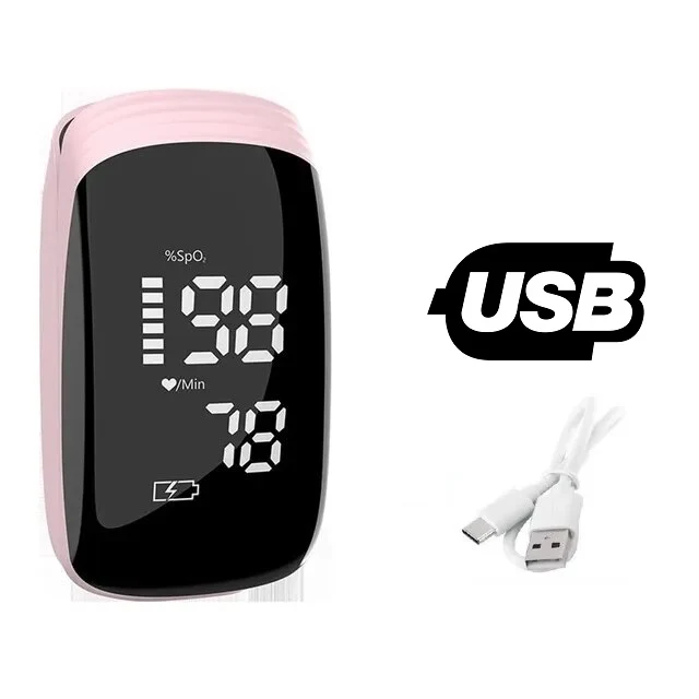 Saturomètre de Doigt / Oxymètre de Pouls Professionnel à Ecran LED Rechargeable via USB