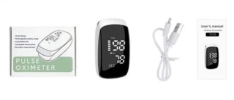 Saturomètre de Doigt / Oxymètre de Pouls Professionnel à Ecran LED Rechargeable via USB