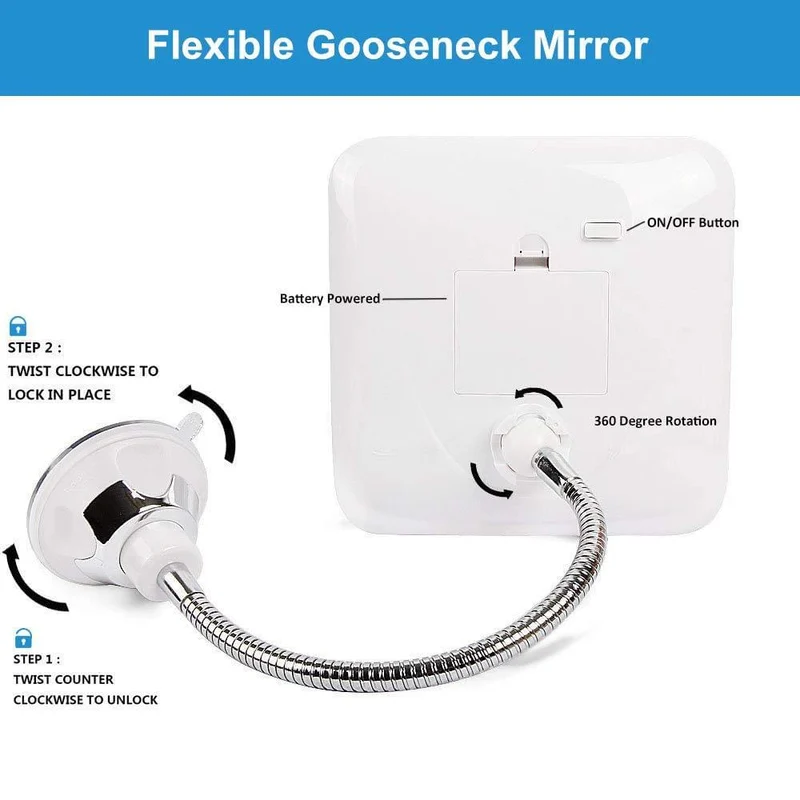 Miroir circulaire flexible 6.8" LED Lighted