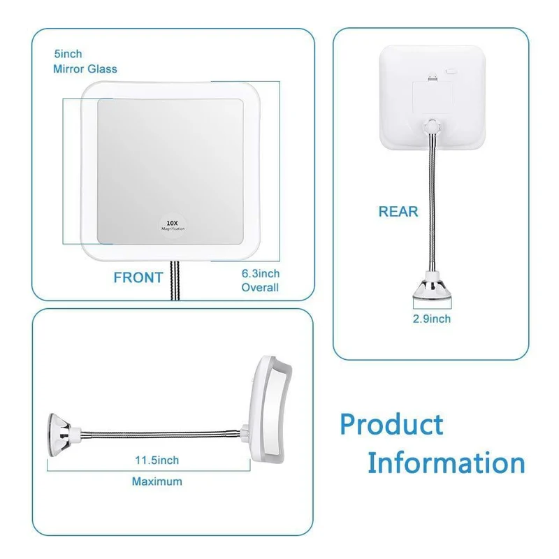 Miroir circulaire flexible 6.8" LED Lighted