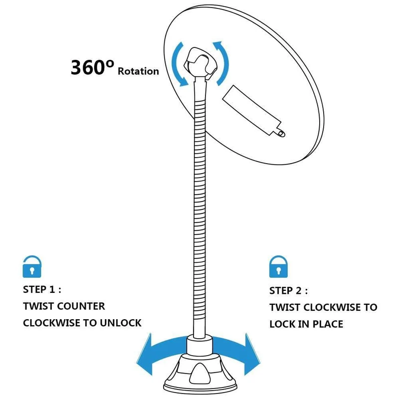 Miroir circulaire flexible 6.8" LED Lighted