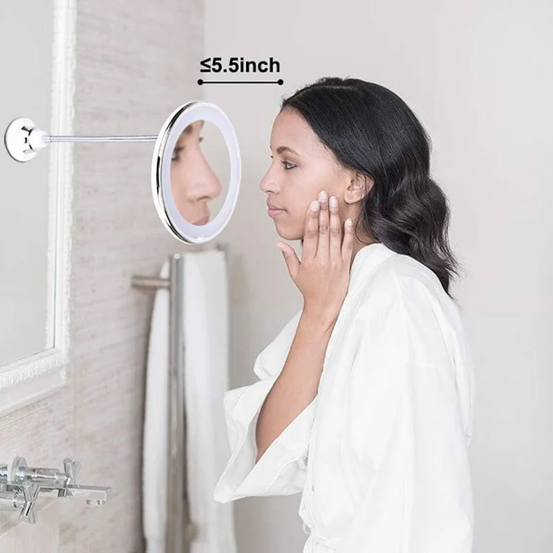 Miroir circulaire flexible 6.8" LED Lighted