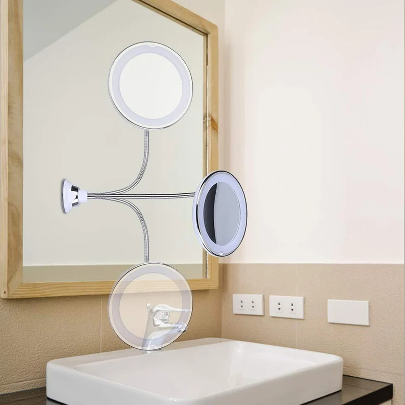 Miroir circulaire flexible 6.8" LED Lighted