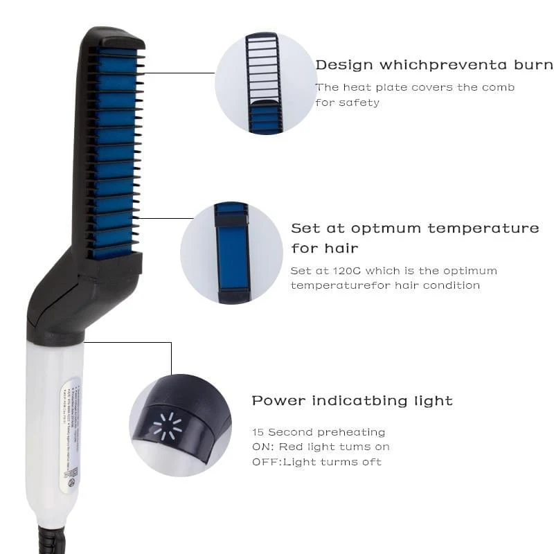 Multifunctional Comb Hair Brush Curling Iron