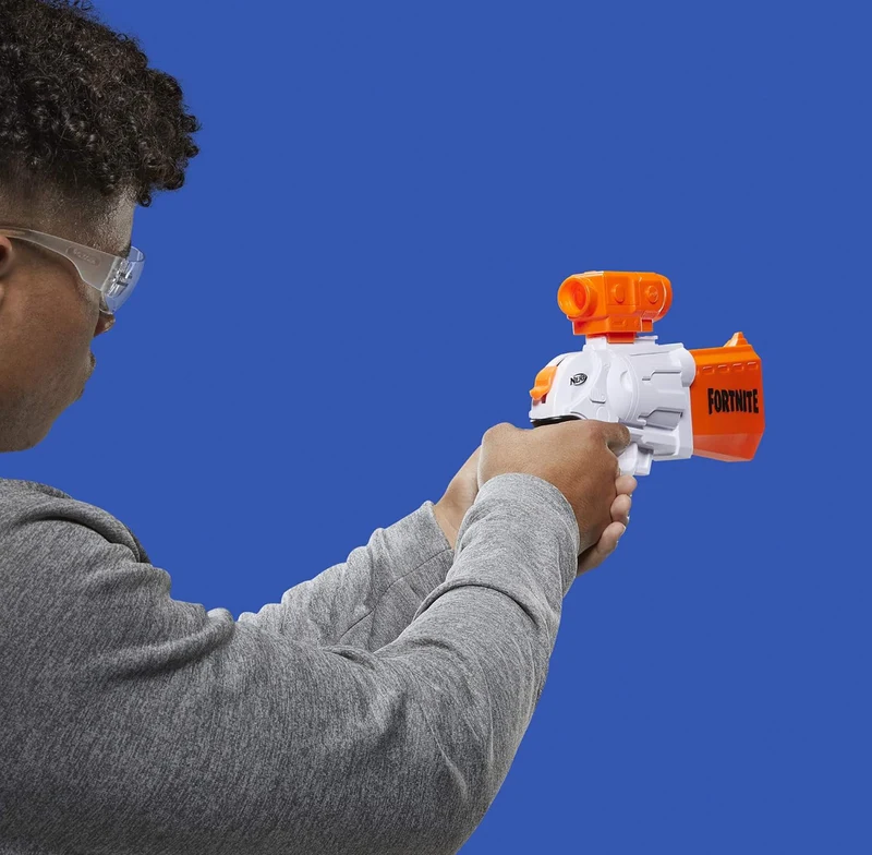 Nerf Fortnite SR Blaster - 4-Dart Hammer Action - Includes Removable Scope and 8 Official Nerf Elite Darts - for Youth, Teens, Adults