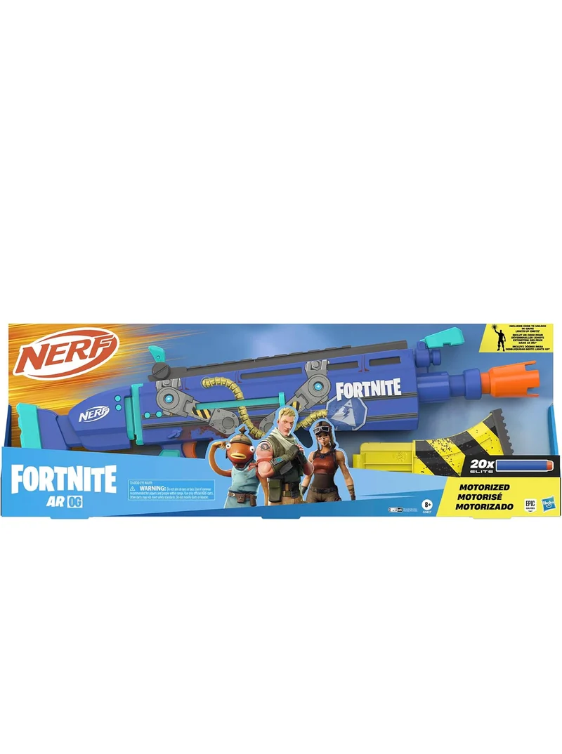 NER FORTNITE AR OG 10-Dart Removable Clip, 20 Nerf Elite Foam Darts, 2 Flip-Up Sights, Gifts For Kids Ages 8+