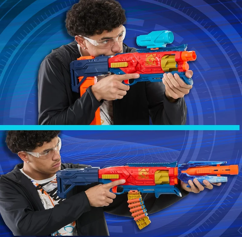 Nerf Loadout Shadowspeed Recon Blaster, 14-Dart Storage Attachment Accessory, 6-Dart Revolving Cylinder, 14 Nerf N1 Darts, Kids Toys & Gifts, Ages 8+