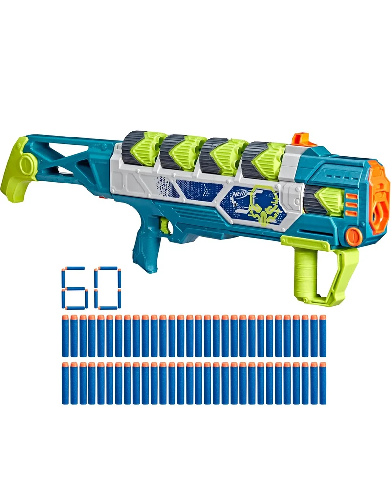 Nerf Rebel Ops Doom Cannon 60 Foam Darts & 5 Supershells, Outdoor Action Play, Ages 8+