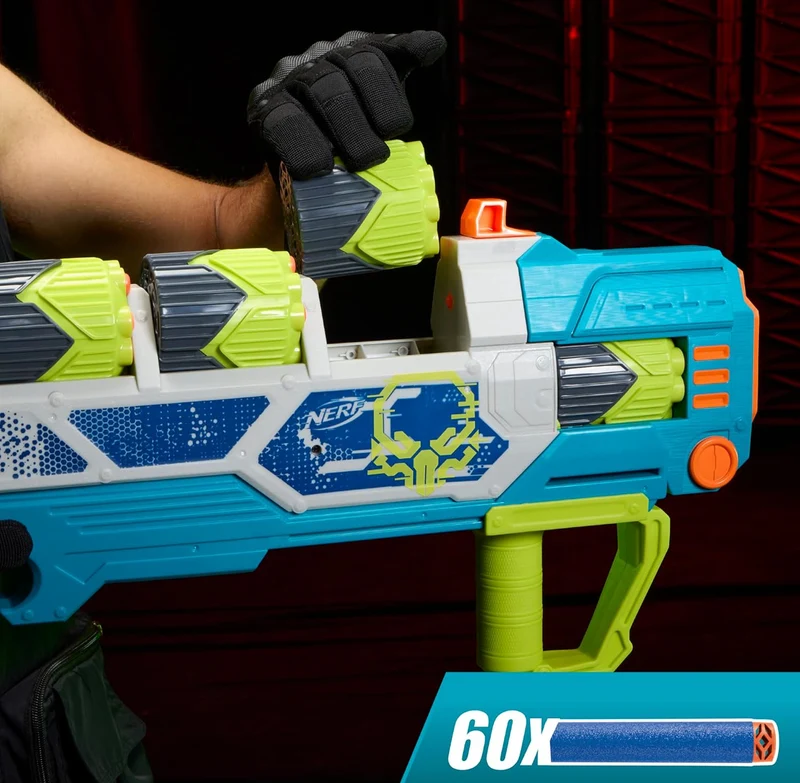 Nerf Rebel Ops Doom Cannon 60 Foam Darts & 5 Supershells, Outdoor Action Play, Ages 8+