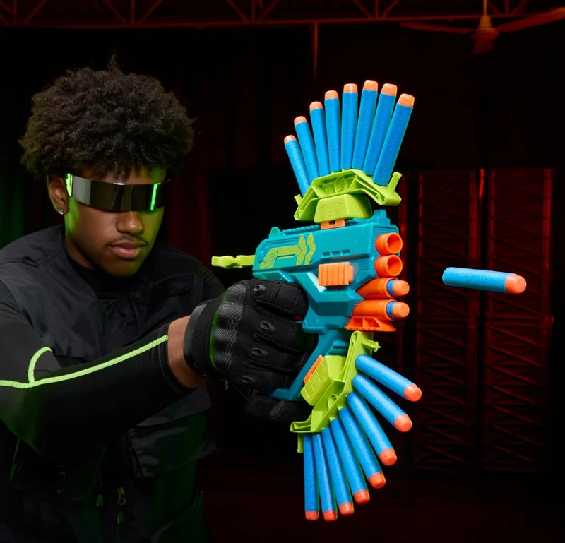 Nerf Rebel Ops Ammohawk Blaster 20 Foam Darts & 2 Dartshields, Outdoor Action Play, Ages 8+