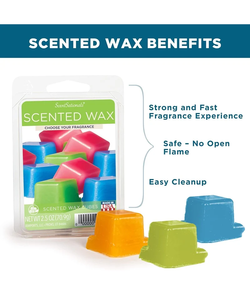 Scentsationals Wax Melts, Wax Cubes Strong Scent - Cuddle Up - Long Lasting Scented for Warmer - 4Pk