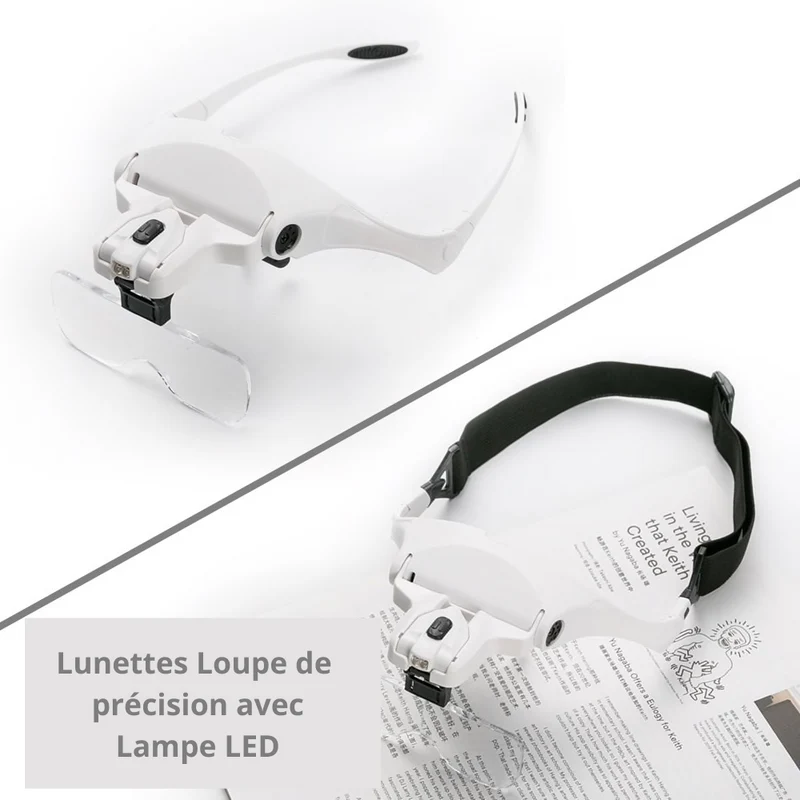 Lunettes loupe de précision avec lampe