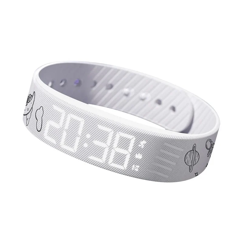 Bracelet Réveil Vibrant Étanche – Horloge LED avec Alarme, Podomètre et Bracelet Réglable
