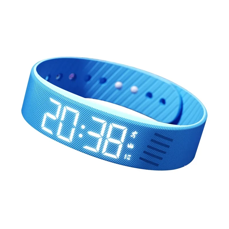 Bracelet Réveil Vibrant Étanche – Horloge LED avec Alarme, Podomètre et Bracelet Réglable