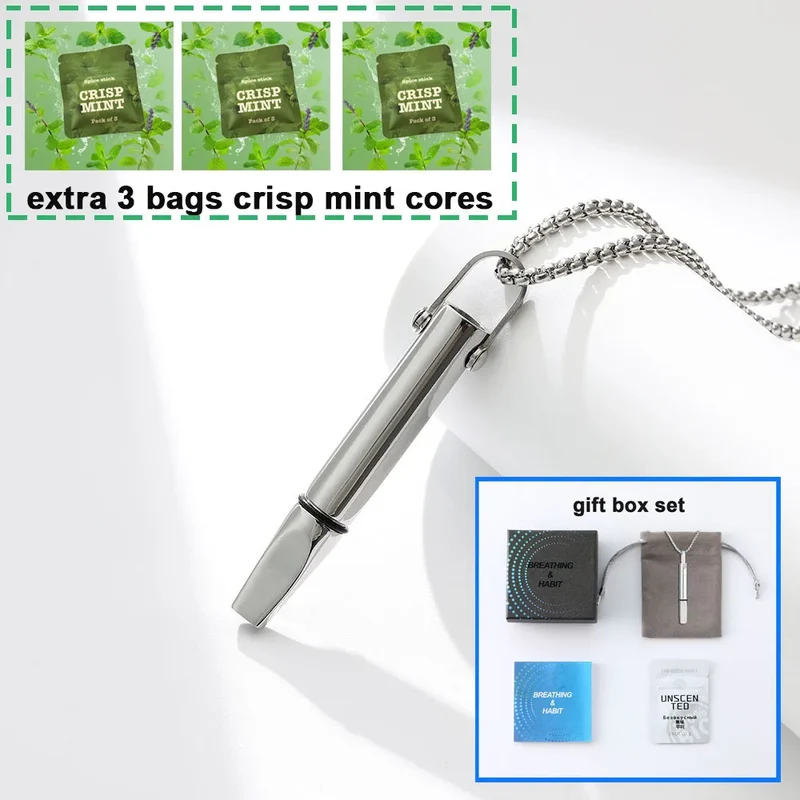 Collier Inhalateur d'Arômes Portable pour Arrêter de Fumer – Diffuseur Personnel Sans Batterie & Sans Vapeur + 3 Recharges OFFERTES