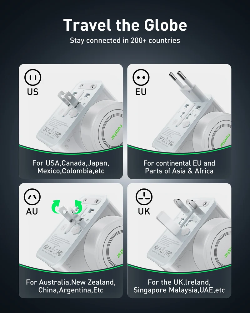 Runstar Travel Plug Adapter