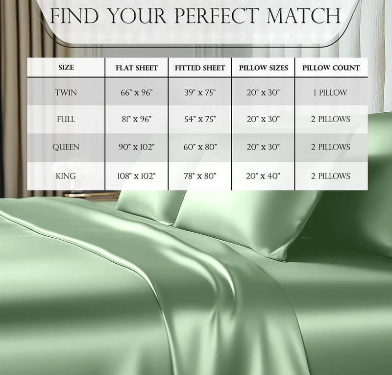 Satin Bed Sheets - 4 PCS Luxury Silky Queen Size Bedding Set - Softer Than Silk, Wrinkle-Free with 15” Deep Pocket Fitted Sheet - (Sage Green)