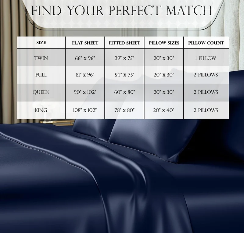 Satin Bed Sheets - 4 PCS Luxury Silky Queen Size Bedding Set - Softer Than Silk, Wrinkle-Free with 15” Deep Pocket Fitted Sheet - (Navy Blue)