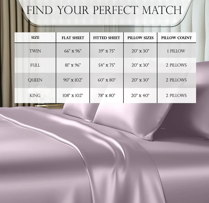 Satin Bed Sheets - 4 PCS Luxury Silky Queen Size Bedding Set - Softer Than Silk, Wrinkle-Free with 15” Deep Pocket Fitted SheeT - (Lavender)